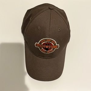 Brown Yellowstone emboridered logo baseball men’s hat 100% cotton